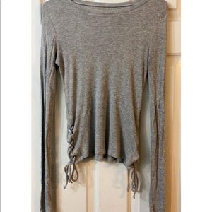 Hollister lace up long sleeve shirt